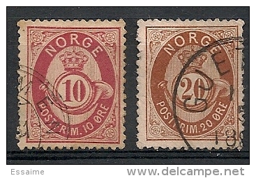 Norvège Norge. 1877 . N° 25,27. Oblit. - Gebruikt