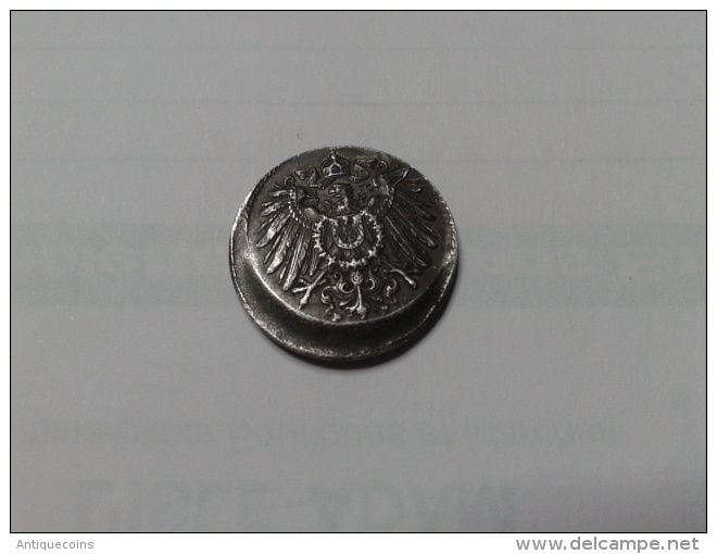 RARE : FRAPPE CASQUETTE  "5  PFENNIG 1919 F. IRON (FER) - 5 Pfennig