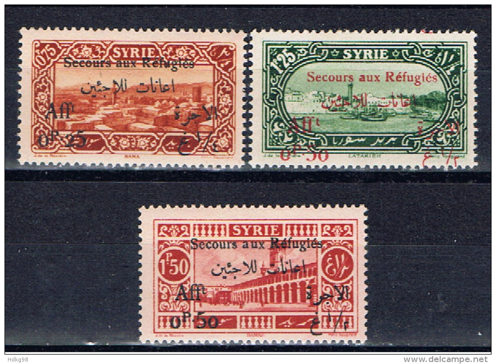 SYR+ Syrien 1926 Mi 286 288-89 Mlh Flüchtlingshilfe - Unused Stamps