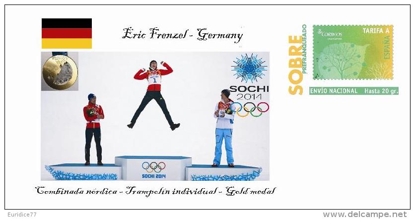 Spain 2014 - XXII Olimpics Winter Games Sochi 2014 Special Prepaid Cover - Eric Frenzel - Winter 2014: Sochi
