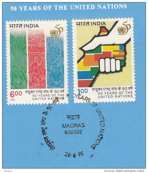 Stamped Information On United Nations, UN Organization, India 1995 - UNO