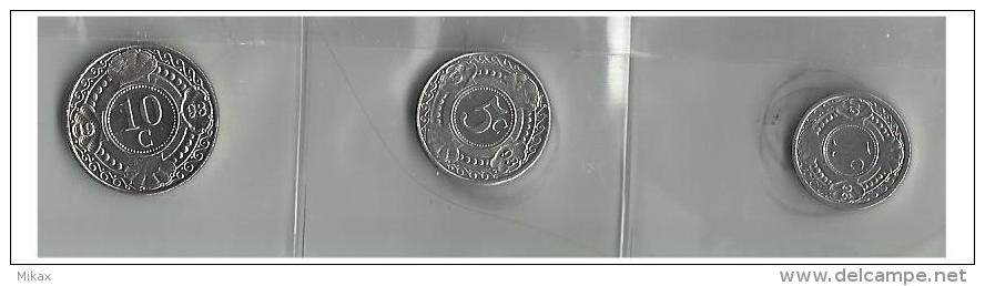 NETHERLANDS ANTILLES - 3 Coins- 1 C, 5 C, 10 C - 1993 - Netherlands Antilles