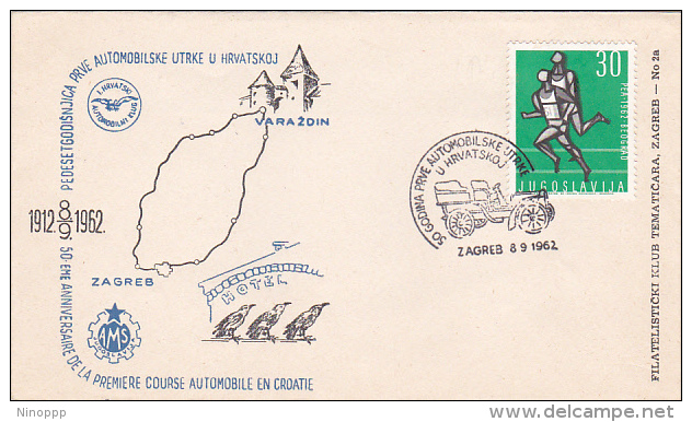 Yugoslavia 1962  50th Anniversary First Car Race In Croatia Souvenir Cover - Other & Unclassified
