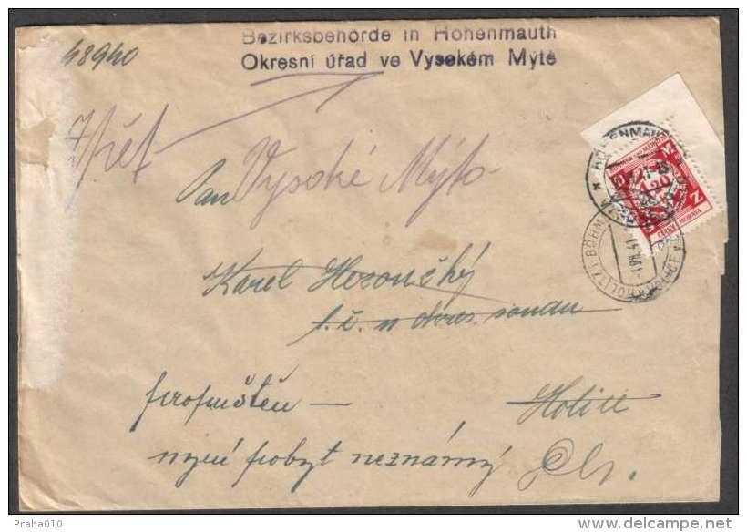 BuM0922 - Böhmen Und Mähren (1941) Holitz In Böhmen - Holice V Cechach (letter) Tariff: 1,20K - Covers & Documents