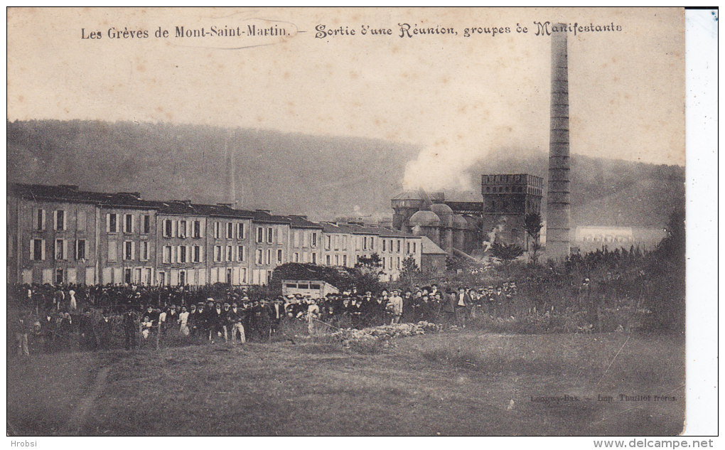 MONT SAINT MARTIN, Greves, Sortie D'une Réunion, Dos Sale ,non Circulee - Mont Saint Martin