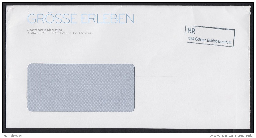 2013 - LIECHTENSTEIN - Cover "Grösse Erleben" - Priorität + SCHAAN (9494) - Franking Machines (EMA)