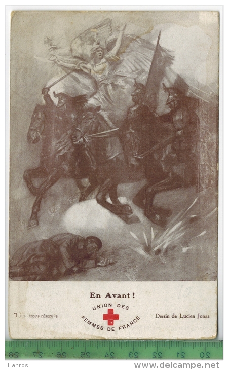 Union Des Femmes De France, La Croix Rouge, Lucien Jonas, Verlag: -----, Postkarte, Erhaltung: I-II, Unbenutzt, - Rotes Kreuz