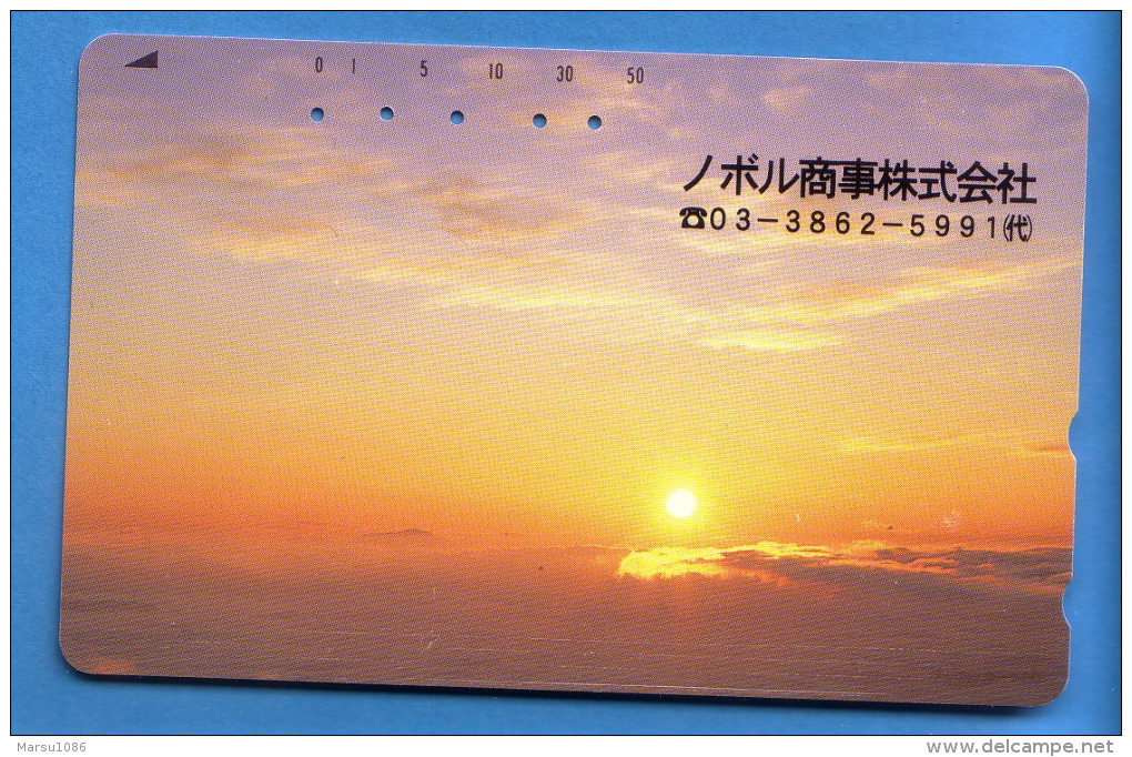 Japan Japon Télécarte  Telefonkarte  Phonecard  Teleca    Nr. 110 -  633   Sonnenuntergang Sonne Sun - Montagne