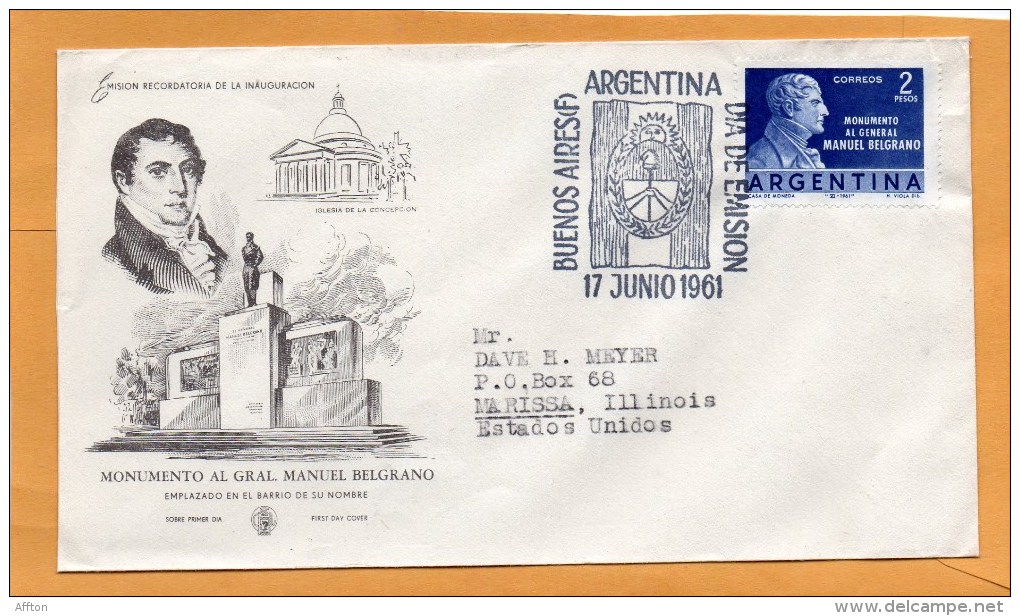 Argentina 1961 FDC - FDC