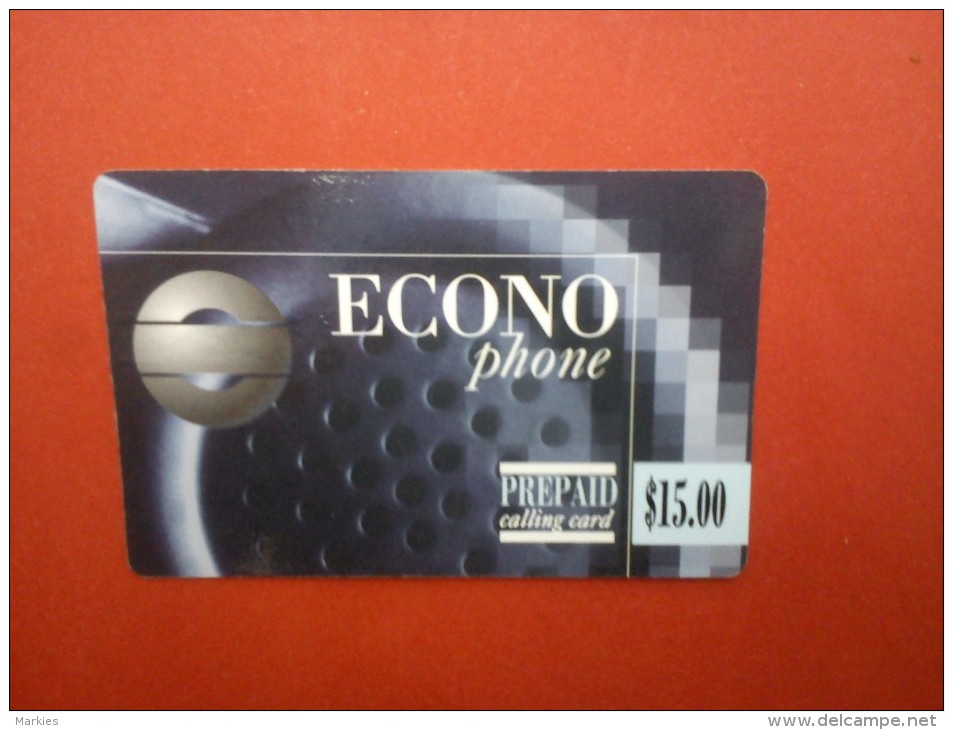 Econo Phone 15 $ With Sticker 0800/10412 See 2 Photo´s Used  Very Rare - [2] Prepaid & Refill Cards