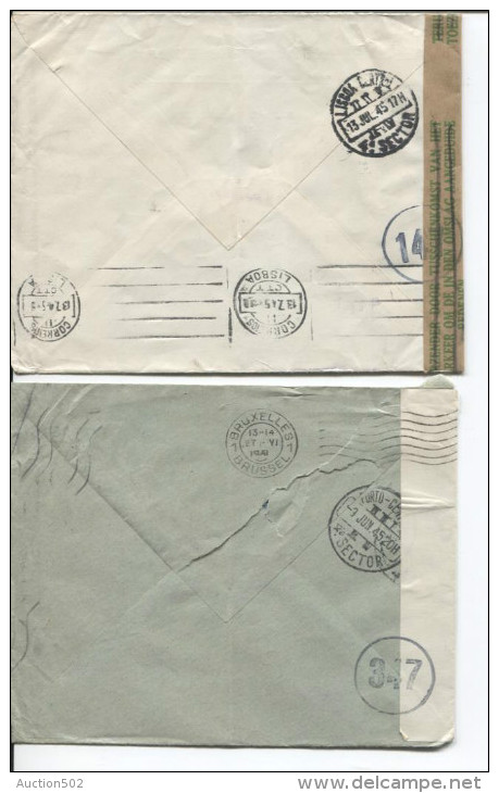 Portugal 4 Covers Lisboa&Porto 1945 Censored (Belgian Censor Contrôle Des Communications) To Waasmunster PR516 - Lettres & Documents