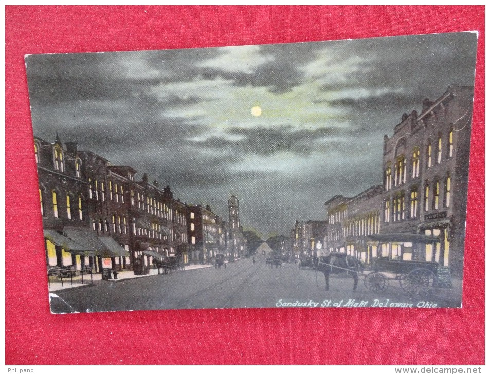 Sandusky Street At Night  Delaware Ohio Ca 1910 Not Mailed  Not Mailed   Ref 1176 - Autres & Non Classés