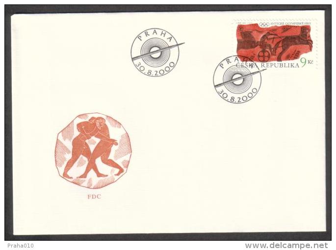 Czech Rep. / First Day Cover (2000/15) Praha: Ancient Greek Olympics (race Horse Teams; Javelin; A Pair Of Wrestlers) - Other & Unclassified