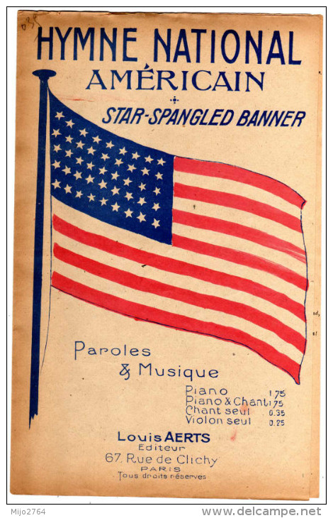 HYMNE NATIONAL   AMERICAIN STAR SPANGLED BANNER - Partitions Musicales Anciennes