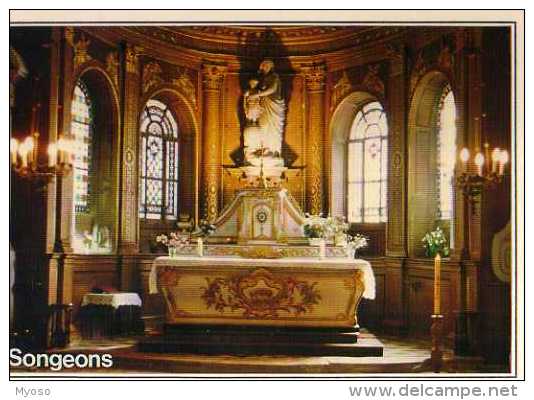 60 SONGEONS Interieur De L'Eglise St Martin Le Grand Autel Clche Alix - Songeons