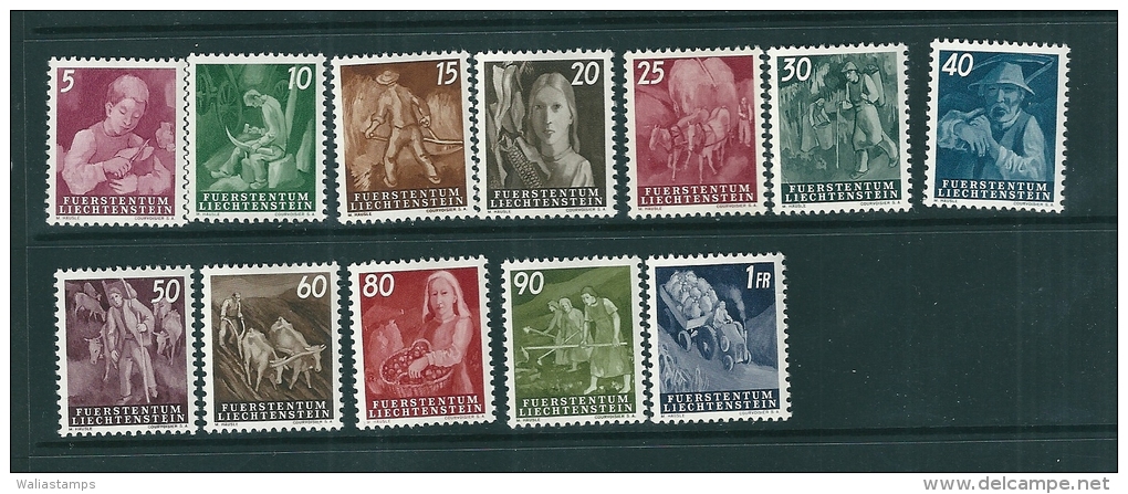 Liechtenstein 1951 MNH** SG 287-98 Agricultural Scenes - Neufs