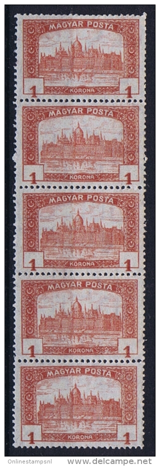 Hungary: Mi 254, Strip Of 5 MNH/** Numerals Off Center - Variedades Y Curiosidades