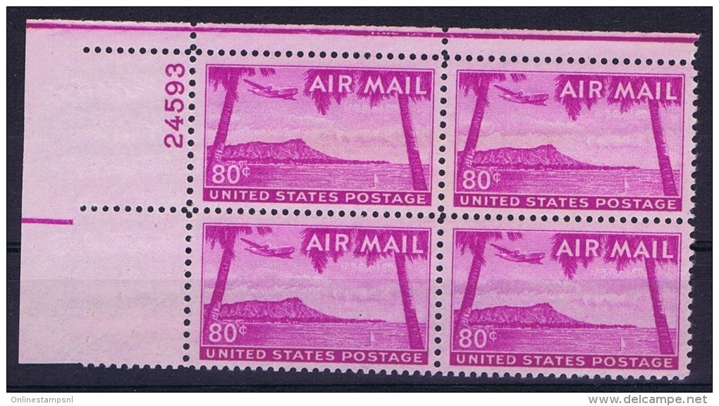 USA Airmail 1952 Mi 62 / C46 Cornerblock, MNH/** - Marcofilie