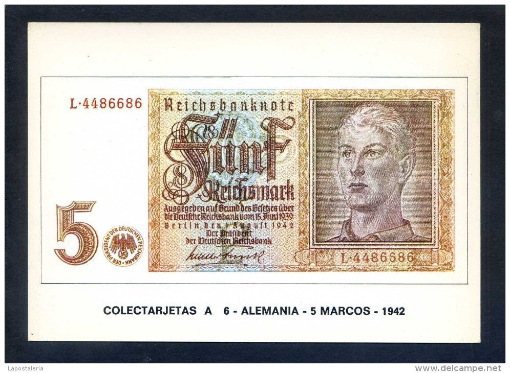 Colectarjetas A 6 - *Alemania - 5 Marcos - 1942* Ed. Eurohobby. Nueva. - Monnaies (représentations)