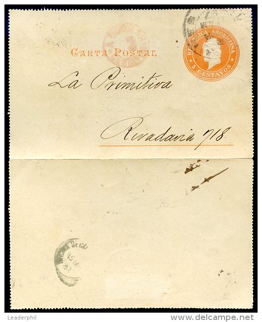 ARGENTINA Domestic Postal Stationery Circa 1900 W/Advertising VF - Enteros Postales