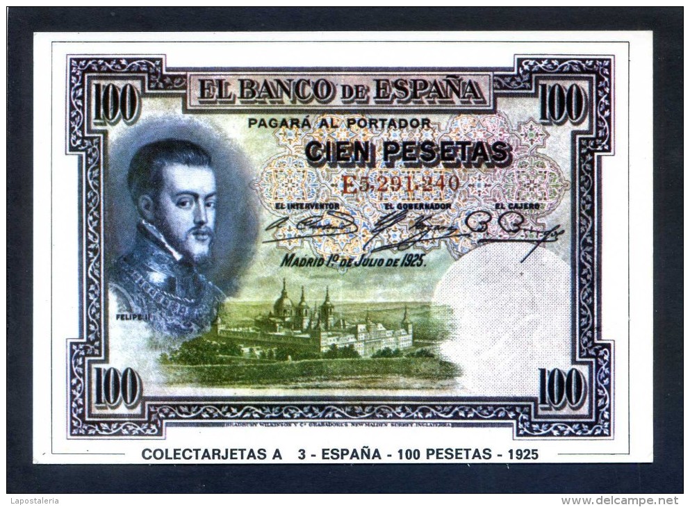 Colectarjetas A 3 - *España - 100 Pesetas - 1925* Ed. Eurohobby. Nueva. - Monnaies (représentations)