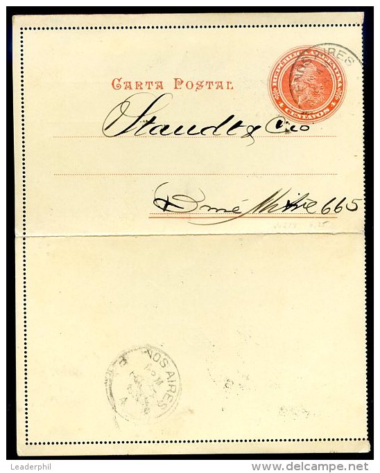 ARGENTINA Postal Stationery 1903 W/Advertising On The Back, VF - Entiers Postaux