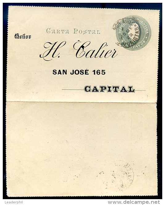 ARGENTINA Postal Stationery 1897 W/Advertising VF - Enteros Postales