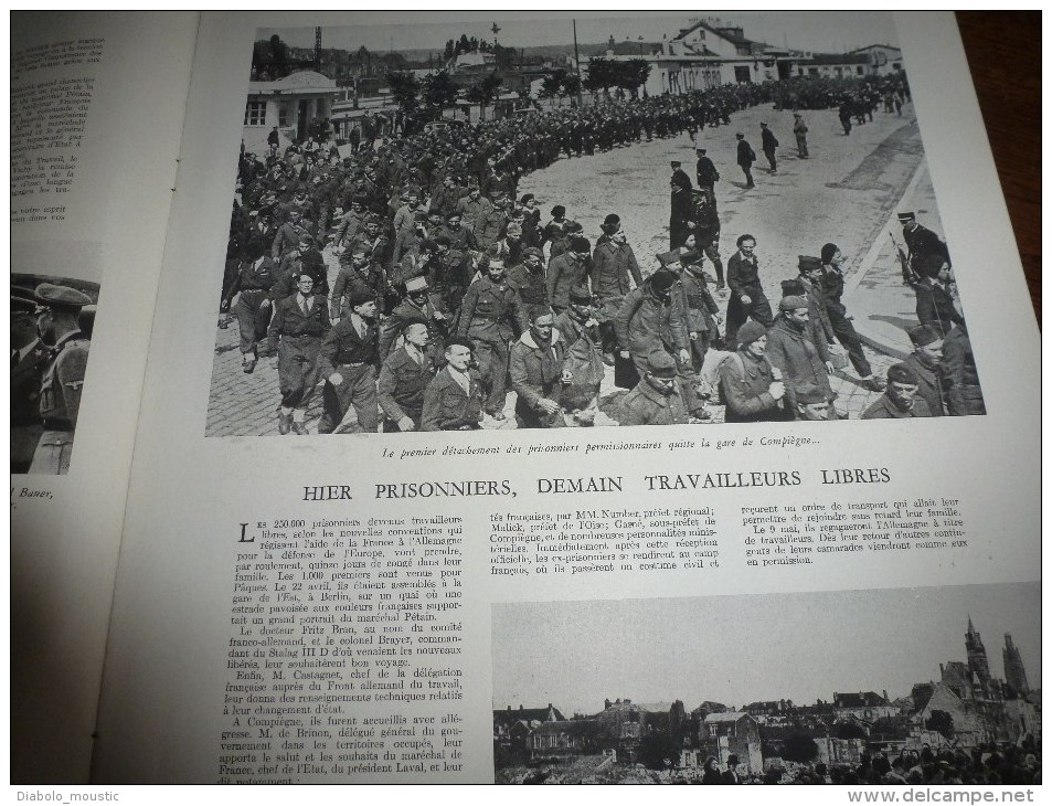 1943 Prisonniers Arrivent à COMPIEGNE; Protection Enfance Contre Les Bombes; Centenaires Du Rail; Rouen-Saint-Sever - L'Illustration