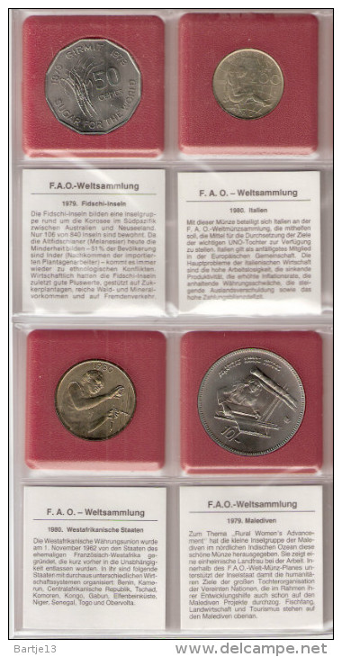 FAO 4 COINS FIJI, ITALIE, MALEDIVEN, WESTAFRIKAANSE STATEN UNC - Andere & Zonder Classificatie