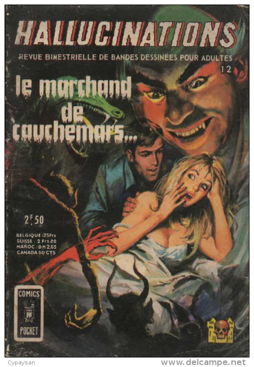 HALLUCINATIONS N° 12 BE AREDIT COMICS POCKET 11-1971 - Hallucination