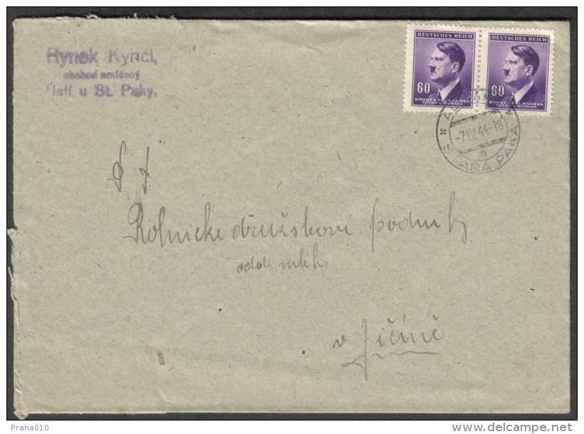 BuM0851 - Böhmen Und Mähren (1944) Altpaka - Stara Paka (letter) Tariff: 1,20K (stamp: 2x 60h Adolf Hitler) - Covers & Documents