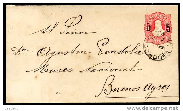 ARGENTINA CORDOBA CITY? TO BUENOS AIRES Postal Stationery 1891 VF - Entiers Postaux