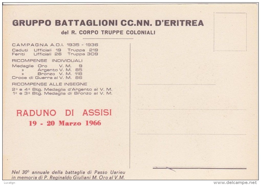 Illustratore PISANI - Gruppo Battaglioni CC.NN. D'Eritrea - Autres & Non Classés