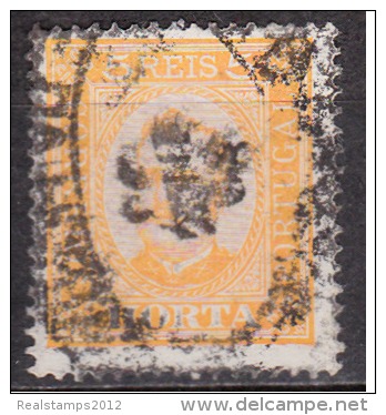 HORTA (Açores)-1892-1893, D. Carlos I.Tipos De Portugal C/ Legenda «HORTA»  5 R. P.pont.  D.13 1/2  (o)  MUNDIFIL Nº 1d - Horta