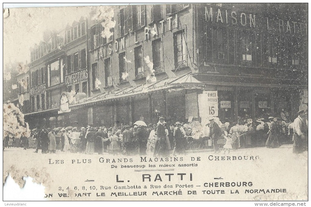 Les Plus Grands Magasins  De Cherbourg/ L. RATTI/Manche / 1911   CPDIV67 - Shops