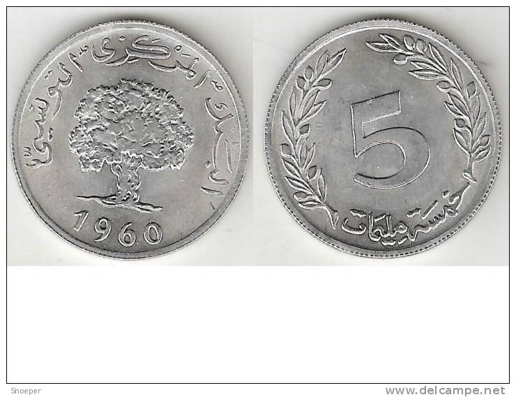 Tunesia 5 Millim 1960  Km 282  Unc !! - Tunisie