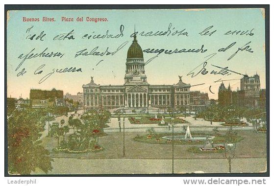 ARGENTINA TO FRANCE TAXE Postcard W/Advertising Hierro - Quina - Bisleri 1916 VF - Oblitérés