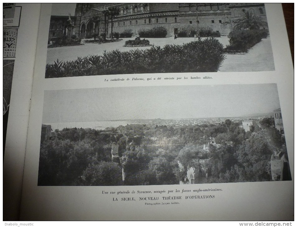 L' Illustration 1943  Bielgorod (URSS); Syracuse; Palerme; Torpilles Marines; Nord-Paris Bombardé; Meudon ;Peau-éléphant - L'Illustration