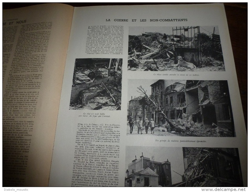 L' Illustration 1943  Bielgorod (URSS); Syracuse; Palerme; Torpilles Marines; Nord-Paris Bombardé; Meudon ;Peau-éléphant - L'Illustration