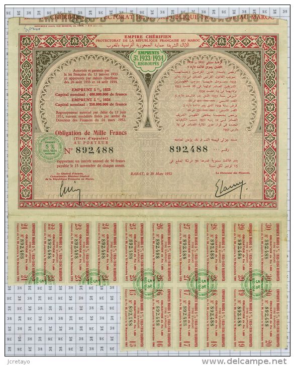 Empire Cherifien, Protectorat De La Republique Française Au Maroc, 1933-1934 Regroupés - Afrique