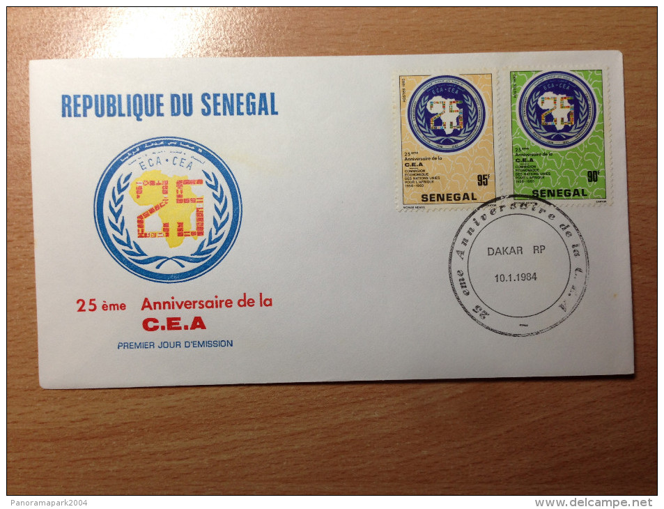 Sénégal FDC 1er Premier Jour 1984 25e Anniversaire De La C.E.A. United Nations Nations Unies UNO ONU - Senegal (1960-...)