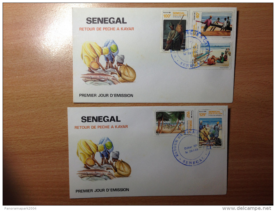 Sénégal FDC 1er Premier Jour 1986 Retour De Pêche A Kayar Fishing Fischer Fisch Poisson Fish - Senegal (1960-...)