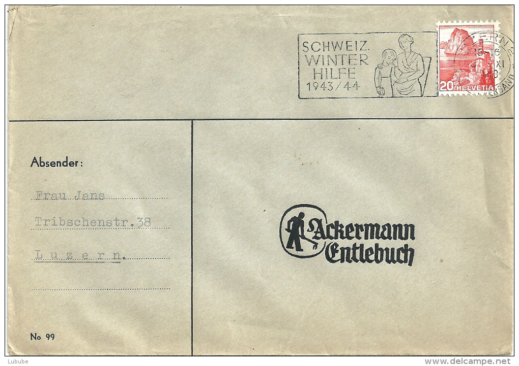 Motiv Brief  "Ackermann, Entlebuch"               1943 - Briefe U. Dokumente