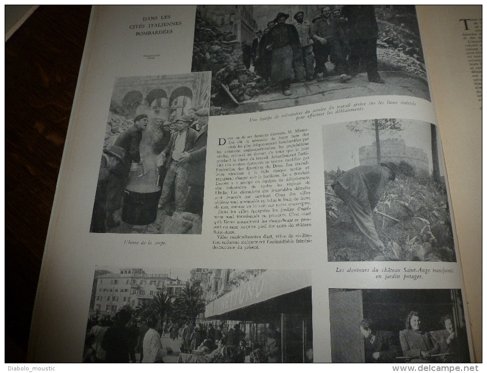 L' Illustration 1943 URSS Lac LADOGA ;Rome Château St-Ange ; Assainissement Vieux Marseille;Guerre Navale Moderne;SUISSE - L'Illustration