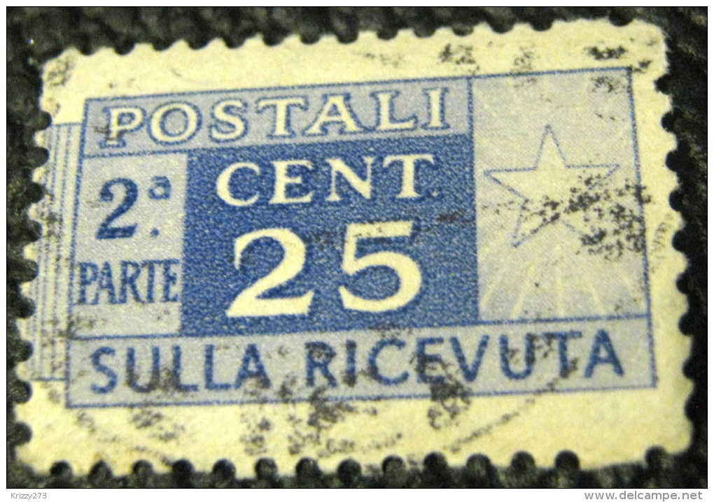 Italy 1946 Parcel Post 25c - Used - Postpaketten