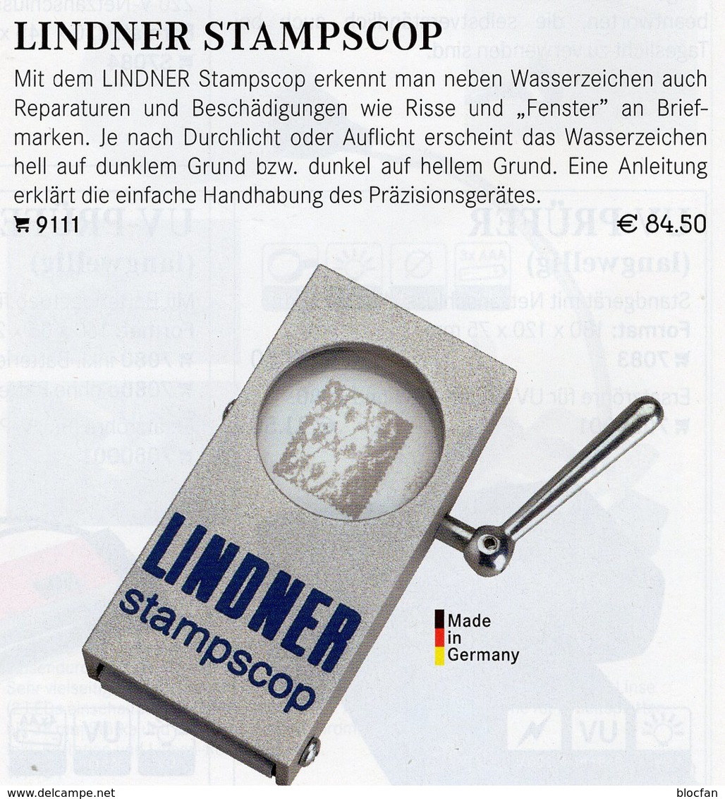 Stampscope Wasserzeichen-Sucher Neu 85€ Prüfen Von WZ Auf Briefmarken Check Of Stamps Paper Wmkd. LINDNER Offer9111 - Pinzetten, Lupen, Mikroskope