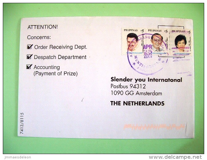 Philippines 2001 Cover To Holland - Great Filipinos - Philippines