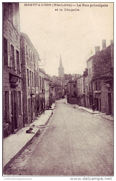 43 - HAUTE LOIRE - Montfaucon - La Rue Principale Et La Chapelle - Carte Animée - - Montfaucon En Velay