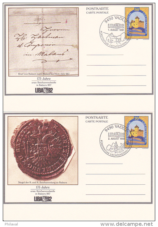 LIECHTENSTEIN : Lot De 6 Entiers Postaux - Stamped Stationery