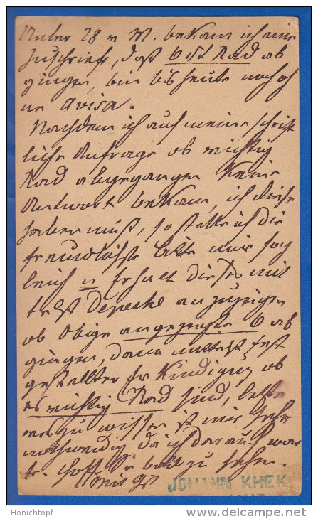 Tschechien; PC Korrespondencni Listek; Correspondenz Karte; 1879 Von Neuhaus Jindrichuv Hradec Nach Wien - Postales